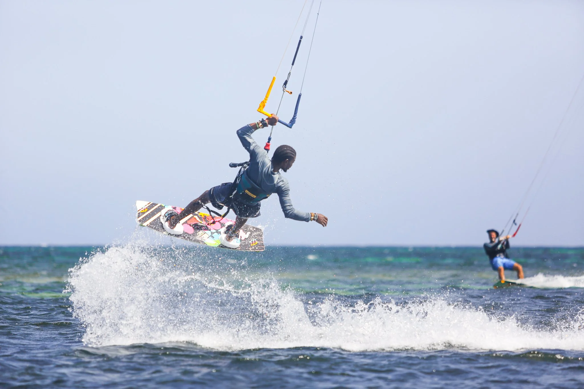 A kite surfer jumping off Bofa Beach
