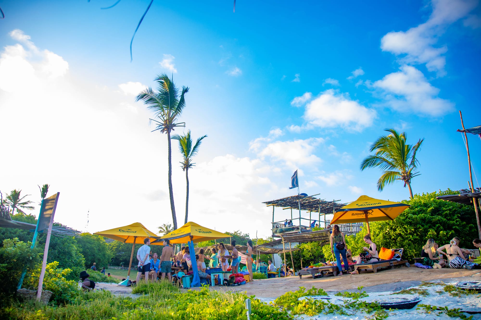 Sunset at the beach bar at Salty's Kitesurf Village